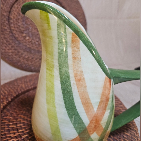 MCM Vintage Metlox Vernonware TAM O' SHANTER Plaid Gingham Glaze Pitcher Jug - Picture 12 of 13